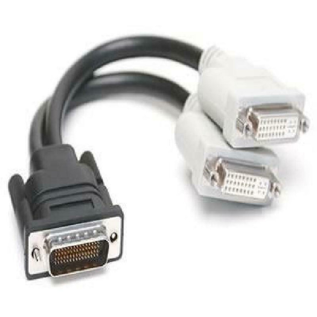 DMS-59 Male to Dual DVI (24+5) Female Video Cable - M/2F - Black/White in Cables & Connectors in West Island