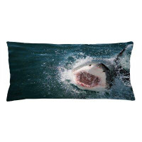 East Urban Home Shark Indoor/Outdoor Lumbar Pillow Cover