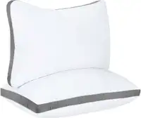 NEW QUEEN SIZE 2 PACK GUSSETED QUILTED PILLOW 615QTP