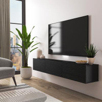 Wrought Studio Ozge Floating Minimalist TV Stand for up to 80" TV Wall Mounted Media Console