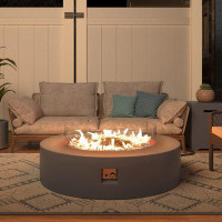 Latitude Run® 13" H x 42" W Iron Propane Outdoor Fire Pit Table with Lid