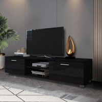 Latitude Run® Entertainment TV Stand, Large TV Stand TV Base Stand With LED Light TV Cabinet.
