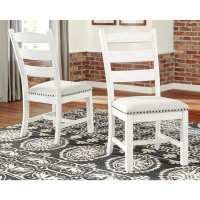 Signature Design by Ashley Signature Design By Ashley Valebeck Vintage Farmhouse Cushioned Dining Chair, 2 Count, Whitew