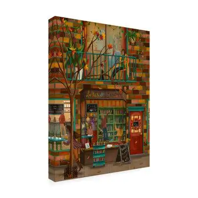 Winston Porter Gemia Cafe Bookstore by Christine Rotolo - Wrapped Canvas Print
