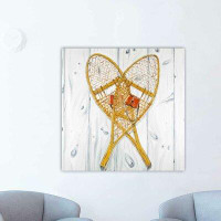 Made in Canada - Millwood Pines 'Vintage Wood Snowshoes' Oil Painting Print on Wrapped Canvas