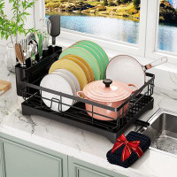 Rebrilliant Coobest Dish Drying Rack, Dish Rack With Utensil Holder And Dish Drying Mat, 360° Removable Drainboard, Dryi
