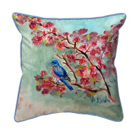 East Urban Home Cherry Blossoms Indoor/Outdoor Pillow