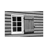 East Urban Home Heart Window Panel In Black And White - Wrapped Canvas Print