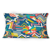 East Urban Home Multicolor Retro Geometric Elements I -1 Patterned Printed Throw Pillow