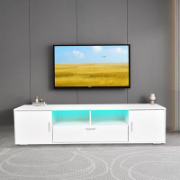 Wrought Studio TV stand with LED Lights, TV cabinet with Storage for Up to 75 inch