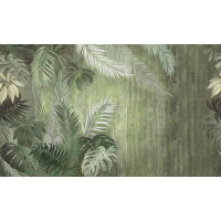 Bay Isle Home™ Ellenburg Tropical Monochrome Exotic Leaves Wall Mural