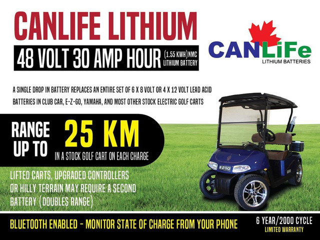 Upgrade Your Electric Golf Cart Batteries To Extended Long Life, Lightweight Zero Maintenance CanLiFe Lithium Batteries in ATV Parts, Trailers & Accessories - Image 3