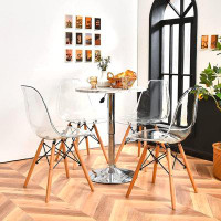 George Oliver Moccha Dining Chairs Set Of 4, Dining Side Chairs W/Beech Wood Legs In Clear, Modern Mid Century Transpare