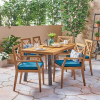 Longshore Tides Whalan Rectangular 6 - Person 69" Long Dining Set with Cushions