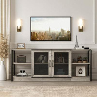 August Grove TV Stand Industrial Entertainment Centre, Rustic Grey