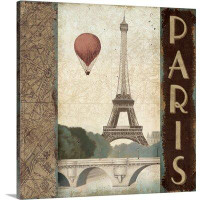 Winston Porter Anneliz 'City Skyline Paris Vintage Square' by Marco Fabiano Vintage Advertisement