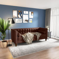 Latitude Run® 78" Linen Blend Square Arm Sofa Bed Loveseat