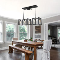 17 Stories Zahniah 47 in. Hanging Island Pendant LED Light with Small Ceiling Fan