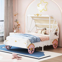 Zoomie Kids Princess Carriage Bed With Canopy