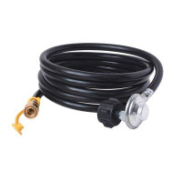 Flame King Flame King 12-FT 90° Low-Pressure Propane Regulator Hose Quick Connect for RVs, Grills, & Heaters