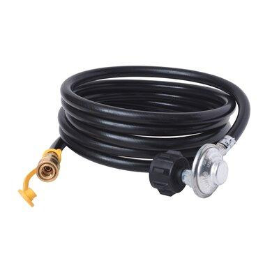 Flame King Flame King 12-FT 90° Low-Pressure Propane Regulator Hose Quick Connect for RVs, Grills, & Heaters in Patio & Garden Furniture