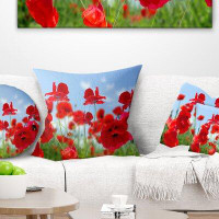 Made in Canada - East Urban Home Floral Close up of Amazing Poppy Flowers Throw Pillow