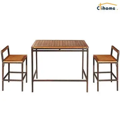 clihome 2 - Person 43.5'''' Long Patio Rattan Dining Set