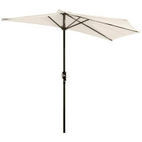 Arlmont & Co. Stokley 115.4'' Beach,Market Umbrella with Crank Lift Counter Weights Included