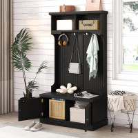Rubbermaid Hall Tree With Bench And Shoe Storage Entryway Bench With Coat Rack Hooks Entryway Furniture Home Organizer F