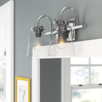 Dovecove 2-Light Dimmable Silver Vanity Light