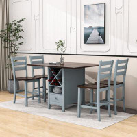 Wildon Home® Bentdahl 5-Piece Counter Height Dining Table Set, Kitchen Table with Drop Leaf and 4 Chairs