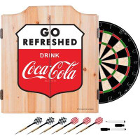Trademark Global Coca Cola Dartboard and Cabinet Set