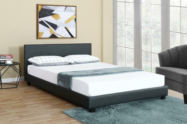 NEW BONDED LEATHER DELUXE BED FRAME & HEADBOARD QUEEN KING TWIN 1864 in Beds & Mattresses in Alberta