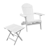 Northbeam  Solid Wood Folding Adirondack Chair with Table