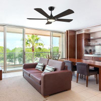 Latitude Run® 52 Inches Smart DC Motor Ceiling Fan With Light, Remote Control, Downrod Mounted