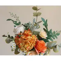 Primrue "Luxurious Faux Flower Bouquet With Delicate Rose And Hydrangea For Living Room Dining Table Decor"