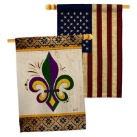 Angeleno Heritage Fleur De Lys House Flags Pack Country Living Yard Banner 28 X 40 Inches Double-Sided Decorative Home D