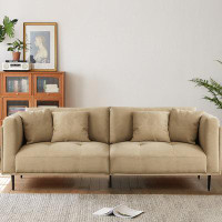 Hokku Designs 70.08" Camel Cloth Standard Sofa cushion Loveseat