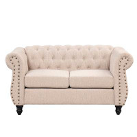 Charlton Home 60" Upholstered sofa with solid wood legs