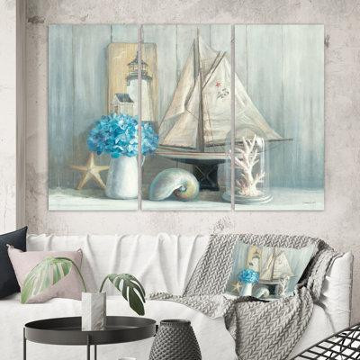 East Urban Home 'Summer Nautical House' Painting Multi-Piece Image on Canvas in Painting & Paint Supplies