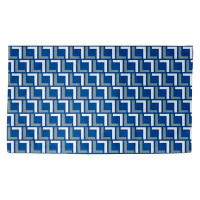 East Urban Home Dallas Throwback Football Luxury Square Pattern Dobby Rug (W/ Non-Skid Pad) - Dallas Royal Blue/Silver G