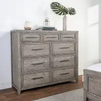 Birch Lane™ Lilly 9 Drawer 60" W Solid Wood Double Dresser