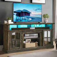 Wrought Studio LED TV Stand With Tempered Glass Door For Tvs Up To 65" For Living Room