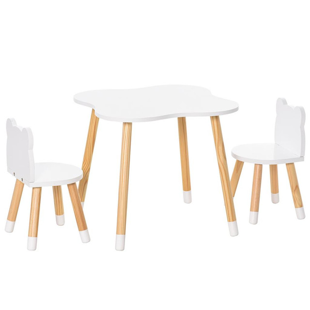Kids Table and Chair Set 22" x 22" x 19.75" White in Toys & Games - Image 2
