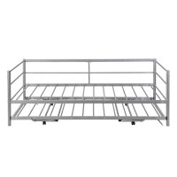Latitude Run® Twin Size Metal Daybed With Adjustable Trundle