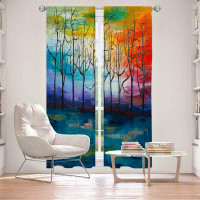 East Urban Home Lined Window Curtains 2-panel Set for Window by Lam Fuk Tim - Rainbow Trees 1