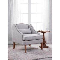 Charlton Home Kaden Upholstered Square Wing Back Armchair with Nail Trim