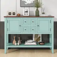 Highland Dunes Cambridge Series Ample Storage Vintage Console Table With Four Small Drawers And Bottom Shelf For Living