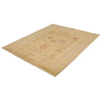 World Menagerie One-of-a-Kind Andra Hand-Knotted 2010s Ushak Copper/Gray/Light Gold 8' x 9'10" Wool Area Rug