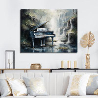 Design Art Piano Keyboard Cascade - Piano Canvas Prints